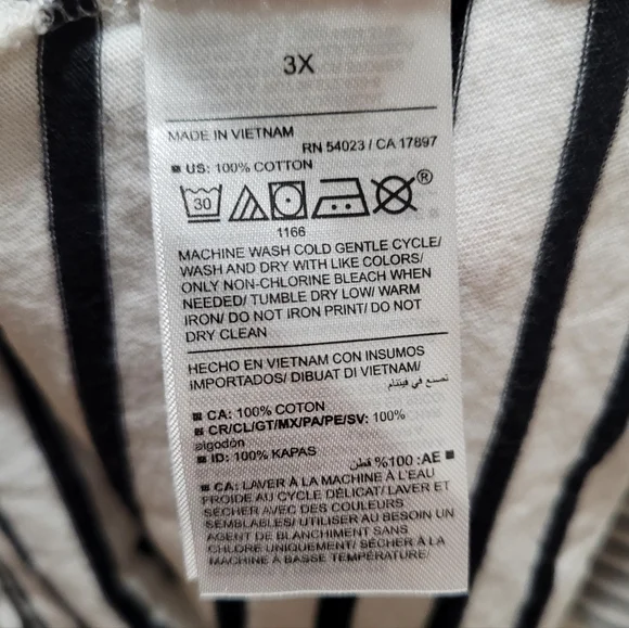 Old Navy Everywear Striped Long Sleeve Tee – White & Black (3X) Pre-Loved - Picture 5 of 5
